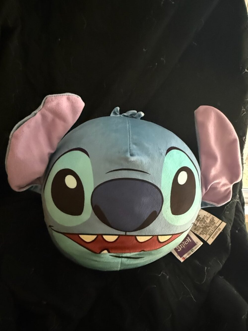 Disney Stitch Plush Pillow 14” x 18” Blue Pink Character Throw Pillow
